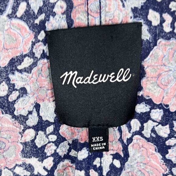Madewell Robe Jacket Blue and Pink Floral Print 100% Cotton Size XXS - Picture 5 of 6